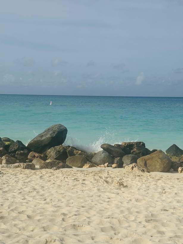 Where the rocks meet the turquoise.