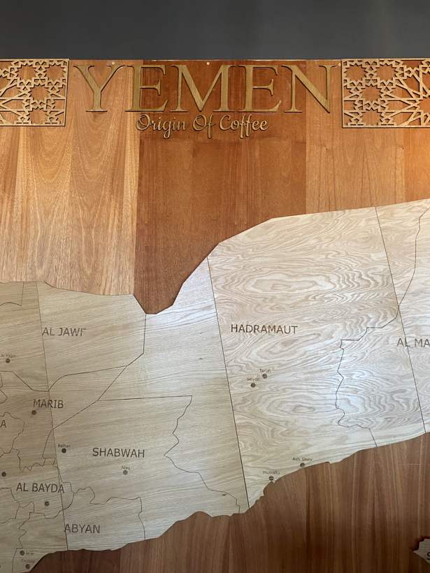 Yemen, carved in wood. Maps again — always maps.
